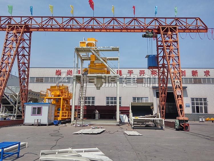 3方斗提式攪拌站，恒源建機大提斗攪拌站開始試機